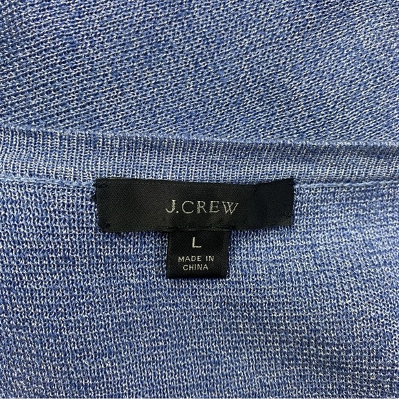 J. Crew Large Juliette Collarless Long Sweater Preppy Coastal Linen - Picture 8 of 9